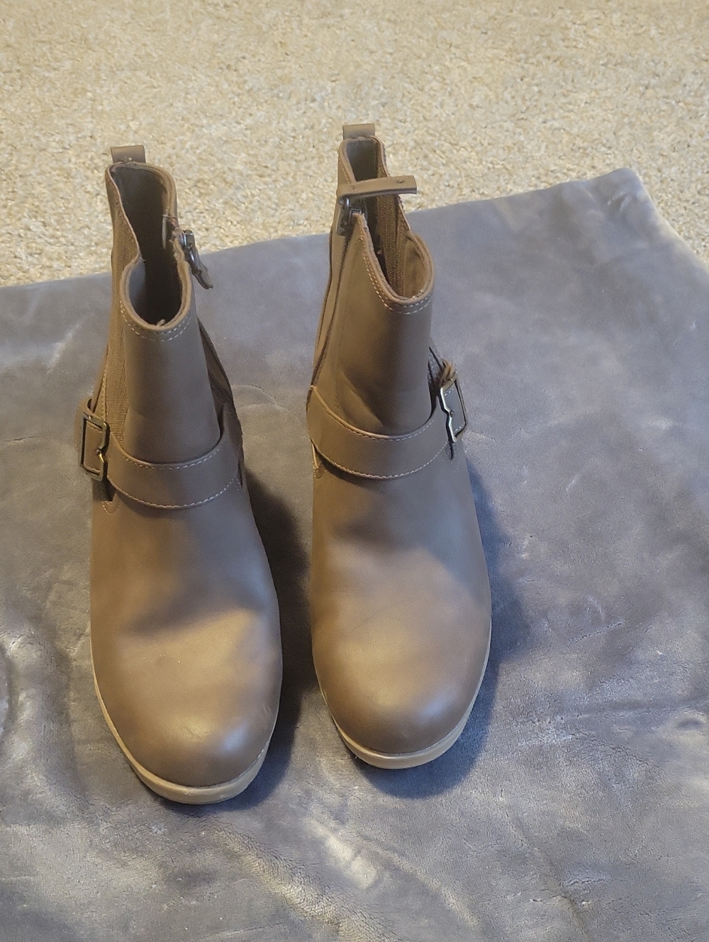New Dr Scholls Women's Brown Ankle Boots with Buckle Strap